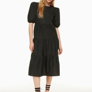 Aritzia Black Tiered Midi Dress